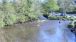 View from Bow Bridge, Ashprington, showing the section of the Harbourne River forded by some of our members a few seconds earlier, 30.4 miles into the ride